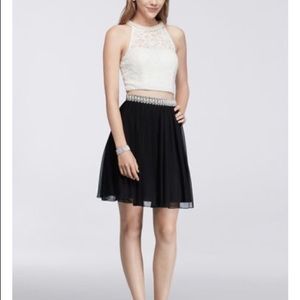 Black skirt with pearl waist
